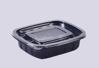 Rectanguler Black With Lid 4 OZ